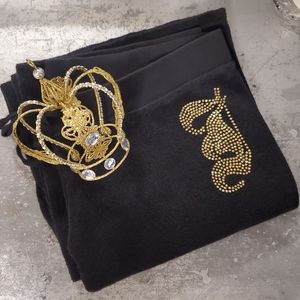 ***SOLD***Juicy Couture Black Terry Cloth Track Pants (M)!*Vintage*